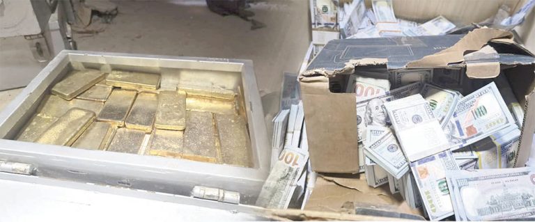 Containers Filled With Dollars, Gold Bars Seized