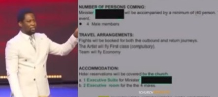 Cleric Femi Lazarus shares purported invoice a gospel artiste sent to a church for services (video)