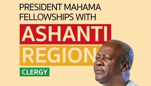 Mahama worships with clergy in Ashanti region