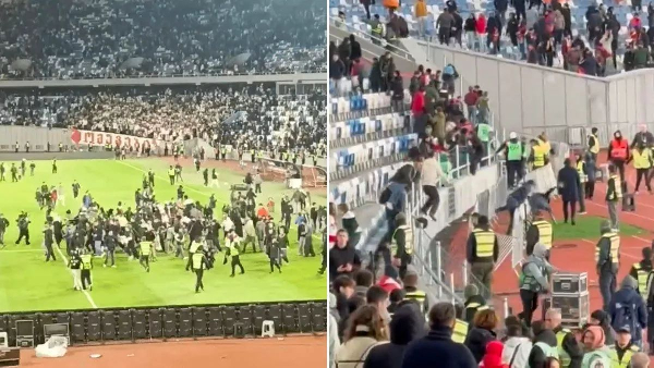 Watch the ugly scenes as Armenia vs Georgia Nations League playoff ends in violence