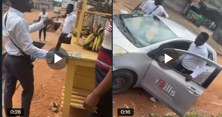 Watch Trader in physical confrontation with 3 Bills loan operatives