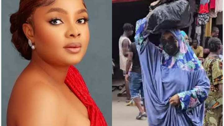 Bimbo Ademoye Shows Off The Funny Way She Dressed To The Market So People Won’t Recognise Her