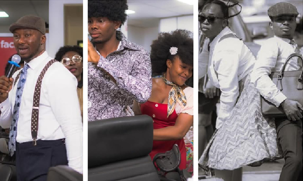 Malik Basintale, YEA staff rock ‘old-school’ outfits to mark Ghana month celebrations