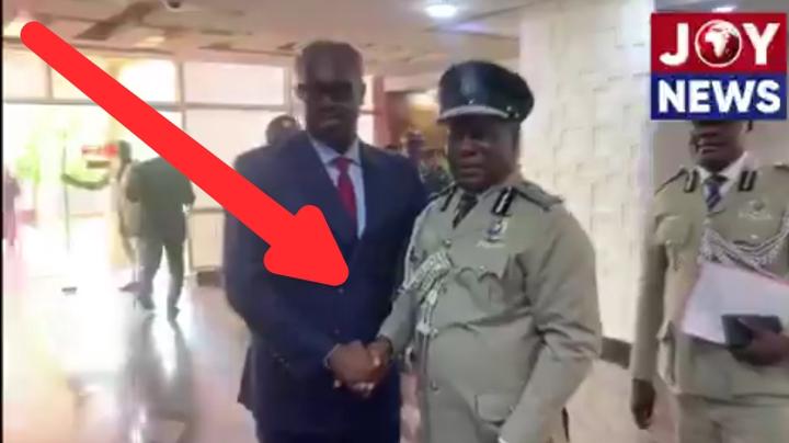 Look at the Moment Kofi Boakye Hugs and Shakes Hands with the New IGP