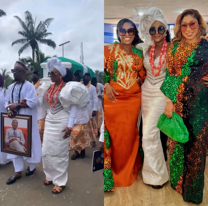 Nollywood stars turn up in their numbers as Ini Edo lays her father to rest (photos/video)