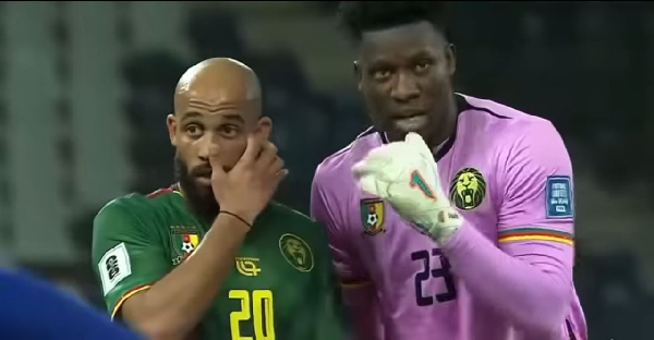 Watch how André Onana sprinted out of his box to give Mbeumo instructions on free kick
