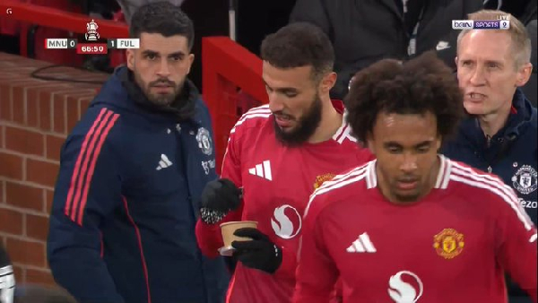 Watch the touching moment play stopped for Man United’s Mazraoui to break his fast