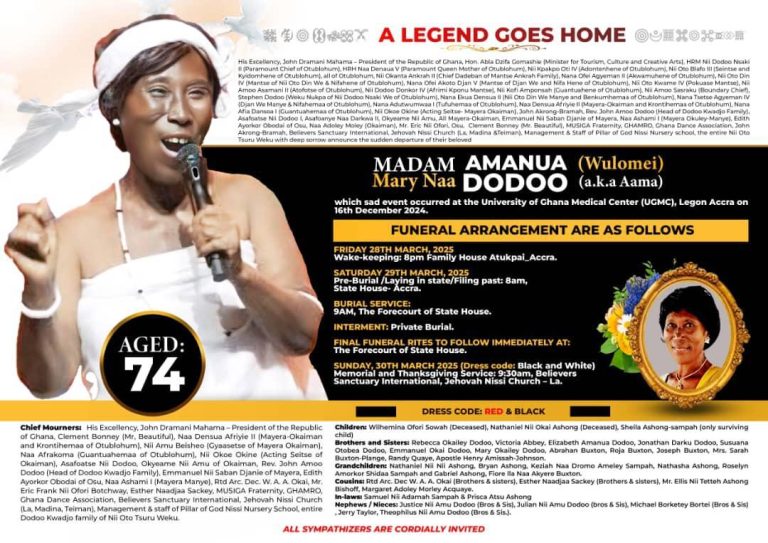Legendary Naa Amanua goes home tomorrow