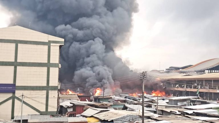 Fire destroys several shops at Adum market [Photos]