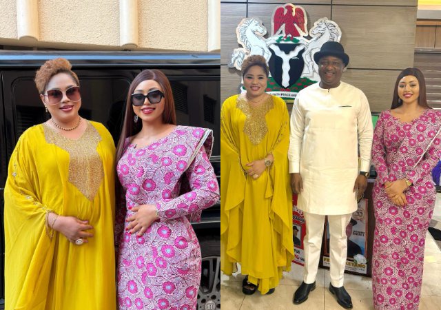 Regina Daniels And Mom Met Minister Of Aviation