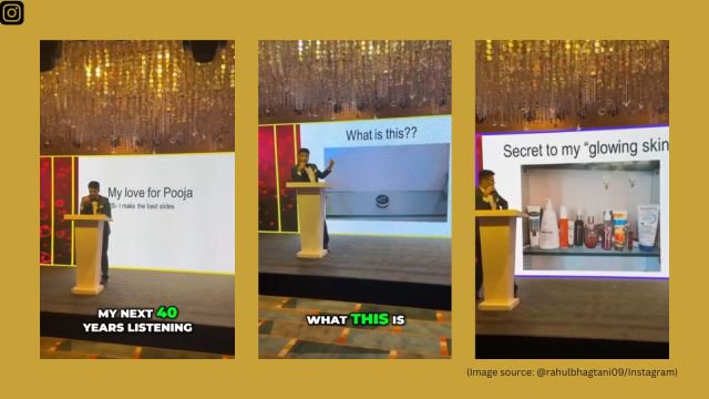 Groom delivers pre-wedding speech with a PowerPoint presentation, leaves the Internet in splits: WATCH