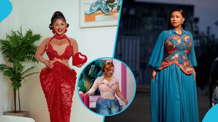 Nana Ama McBrown Stuns in a One-Hand Corseted Lace Jumpsuit and Blonde Hairstyle