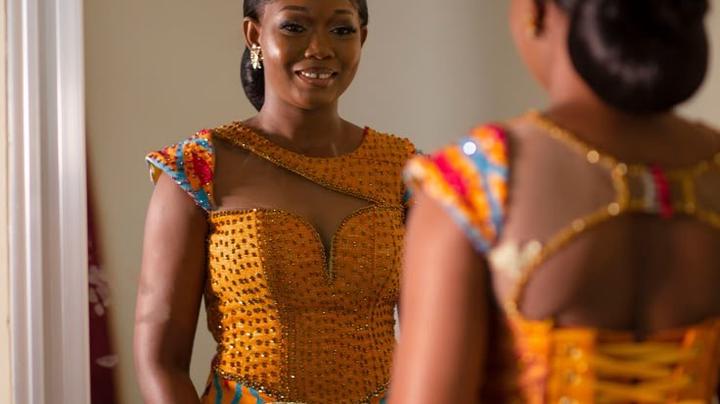 Here are some stunning Kente designs for women at their traditional weddings.