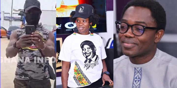 Video – Ohemaa Woyeje ‘cries’ as macho men block her from entering Angel FM