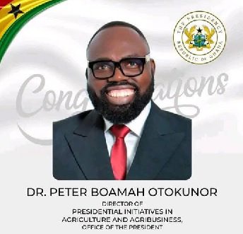 Peter Boamah Otokunor thankful for appointment as Director of Presidential Initiatives in Agriculture and Agribusiness