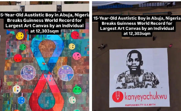 Meet the 15-year-old Nigerian boy with autism who broke the world’s largest art canvas record