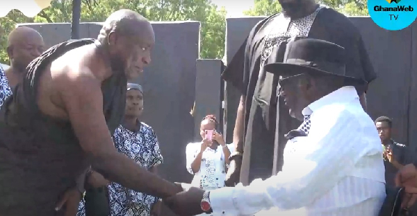 Watch as Kufuor, Bawumia, and Akufo-Addo attend the funeral of Kwabena Agyepong’s late mother