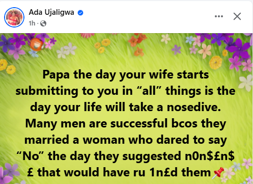 The day your wife starts submitting to you in “all” things is the day your life will take a nosedive