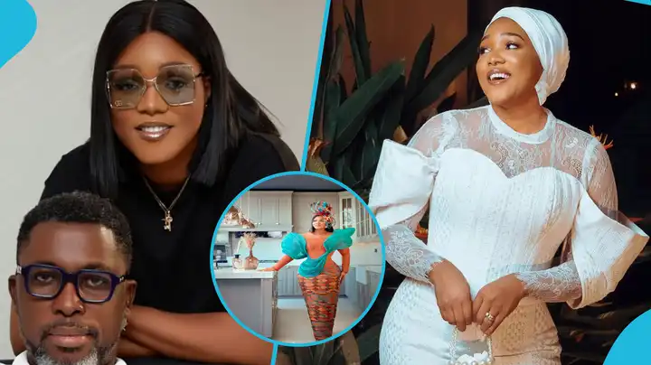 Akosua Vee stuns in elegant Kente gown for her glamorous birthday photoshoot.