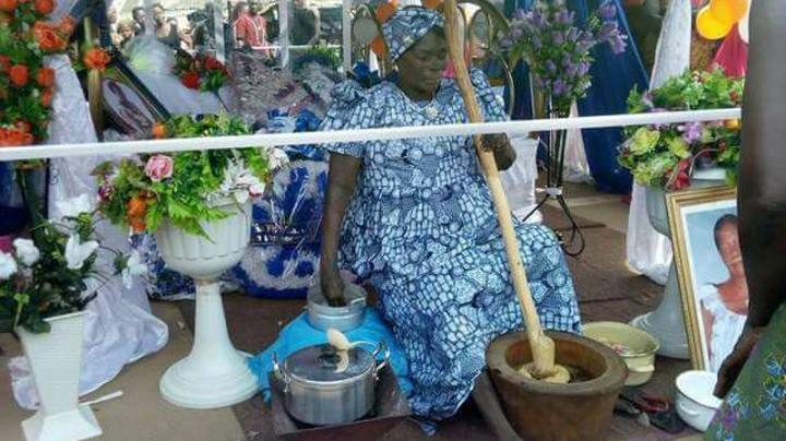 Woman Laid in State While Pounding Fufu