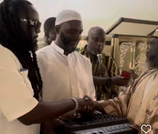 Watch as Prince Tagoe donates food and essentials to residents of Madina