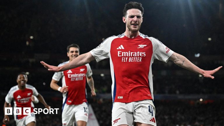 Arsenal 3-0 Real Madrid: Declan Rice scores two free-kicks as Gunners win Champions League quarter-final first leg