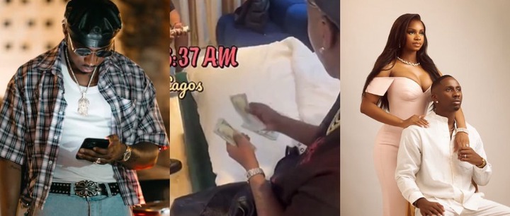 Juma Jux Spotted Sorting Dollars Ahead of Traditional Wedding to Priscilla Ojo