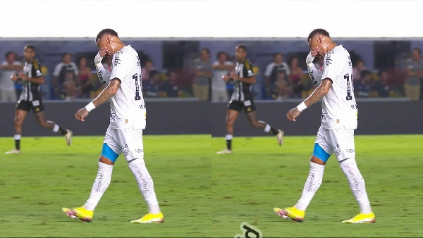 Neymar leaves pitch in tears after suffering hamstring injury on his return