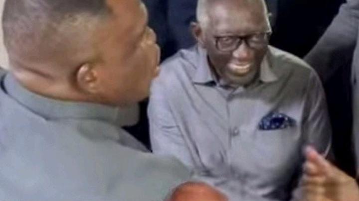 Sam George Playfully Teases Minority MPs As They Greet Kufuor After Mahama’s SONA