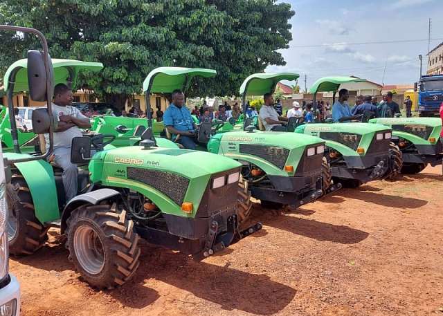 President Mahama presents agro-chemicals, tractors to key institutions