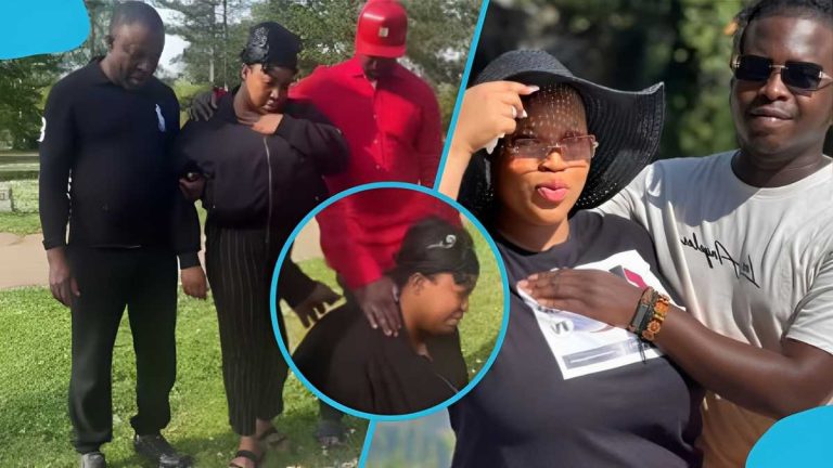 Adwenpahene’s Widow Visits His Grave and Makes Him a Promise, Video Breaks Hearts