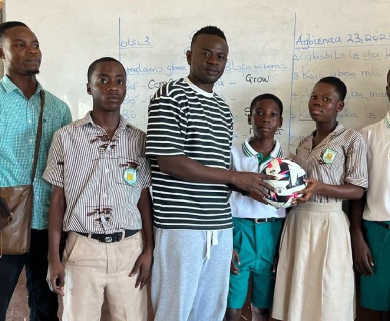 CEO of Yak Football Academy and Nuruyak Enterprise donates footballs to schools in Accra