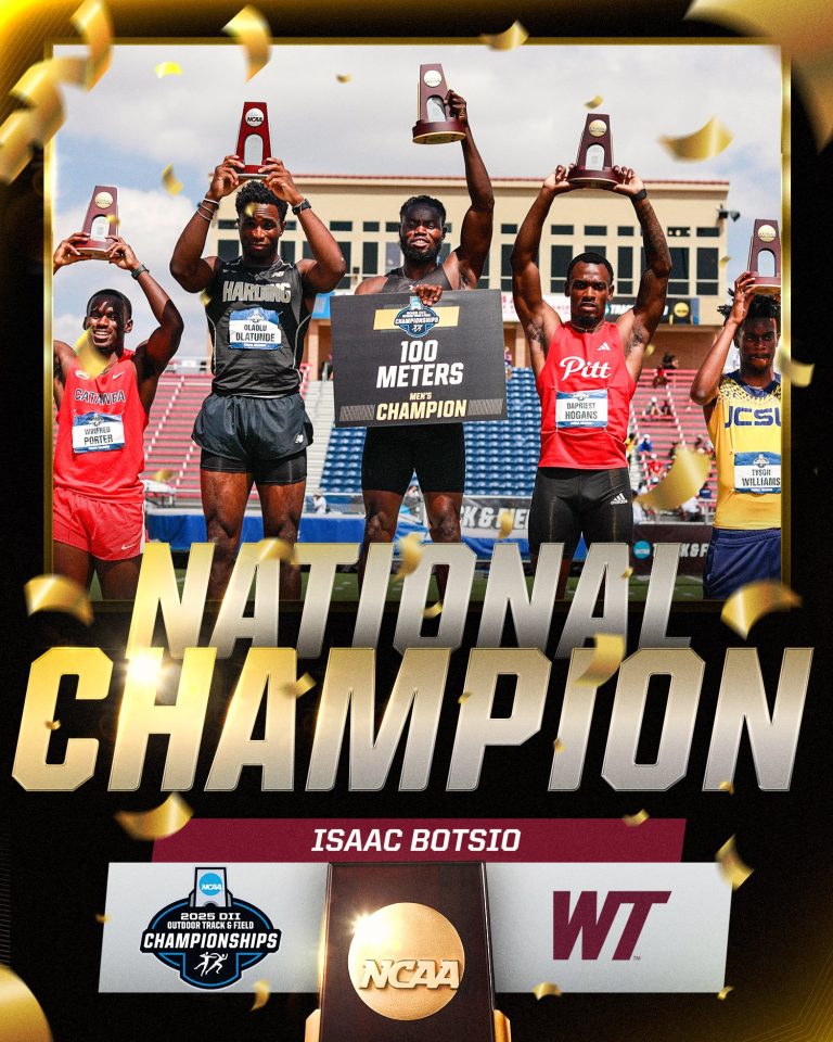 Isaac Botsio clocks 9.94s to win NCAA DII