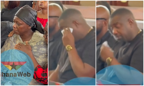 Heartbreaking scenes as Ama Endorsed’s mother, John Dumelo weep at her funeral