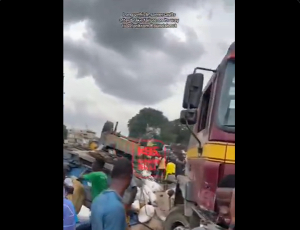 Truck crashes into multiple vehicles at Anloga Junction after failing brakes