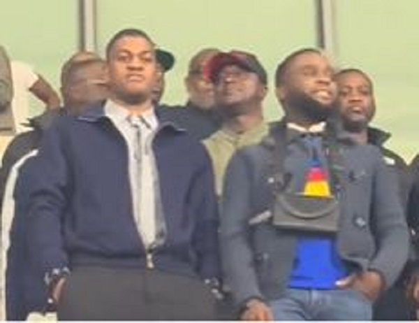 Sharaf Mahama, late president Mills’ son, spotted in London supporting Black Stars against Nigeria
