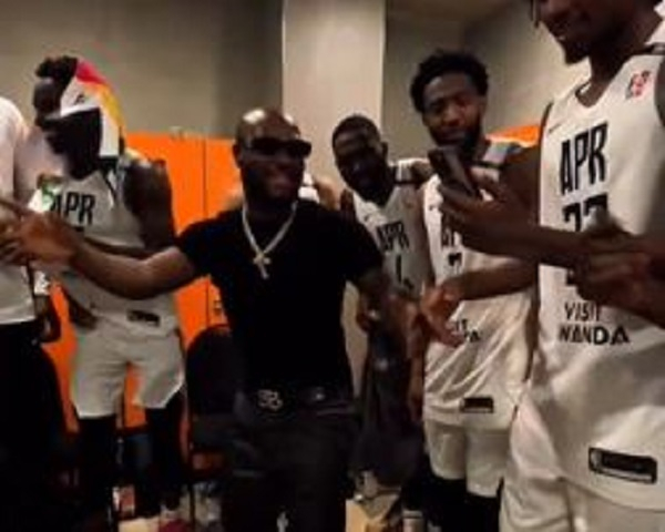 Watch as King Promise jams with APR players after win in Basketball Africa League