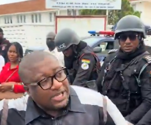 Watch as Nana B clashes with police at EOCO office
