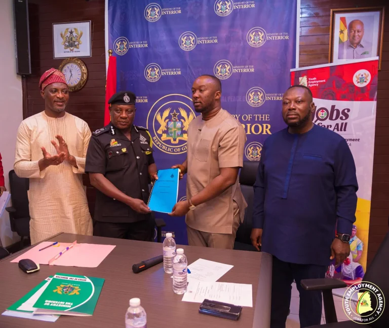 Ghana Police and YEA sign MOU to train and employ 12,000 youths