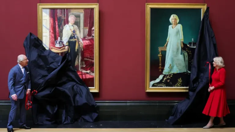 King Charles III and Queen unveil Coronation portraits