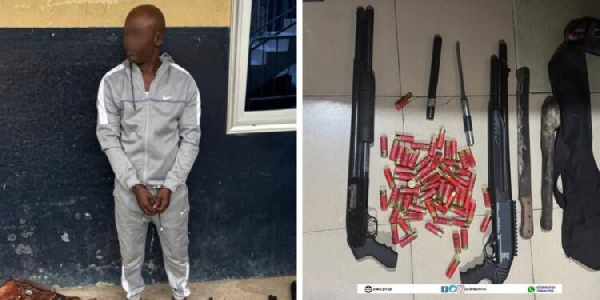 Police arrest suspect for unlawful possession of weapons