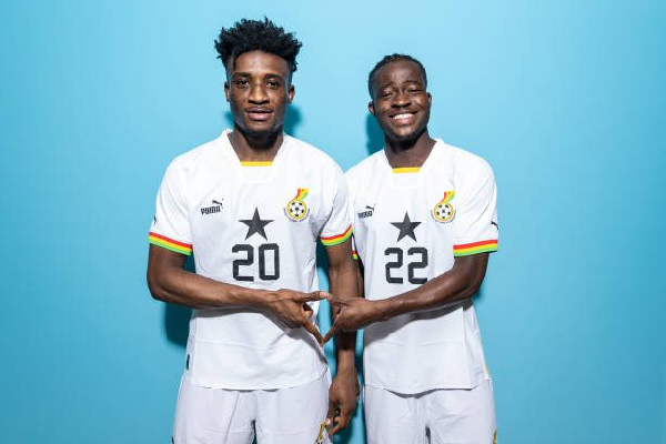 Watch Mohammed Kudus and Kamaldeen Sulemana visit Black Stars camp in London ahead of Unity Cup