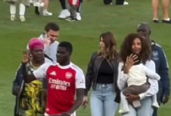 Watch the moment Partey and his wife waved at the fans after Arsenal’s last home game