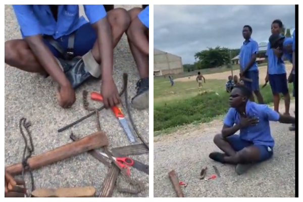 Disturbing footage emerges of students at Winneba Technical Institute displaying weapons