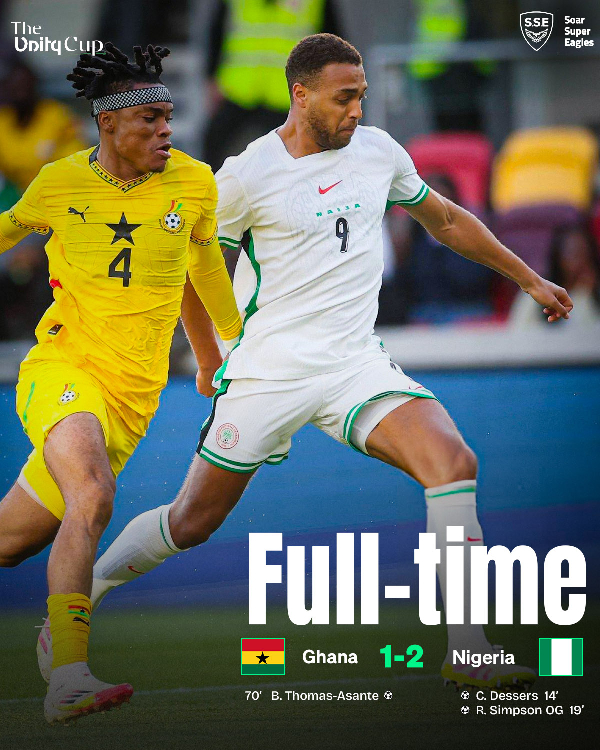 Nigeria beats Ghana 2-1 to reach 2025 Unity Cup finals