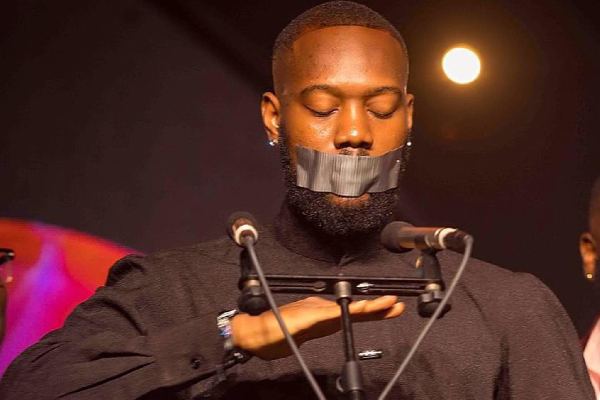 ‘It symbolized how men suffer in silence’ – Tulenkey on why he taped his lips at TGMAs