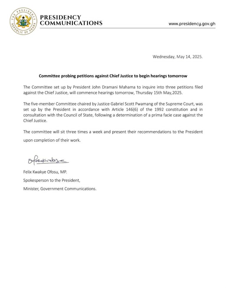 Committee probing CJ removal petitions begin hearings today