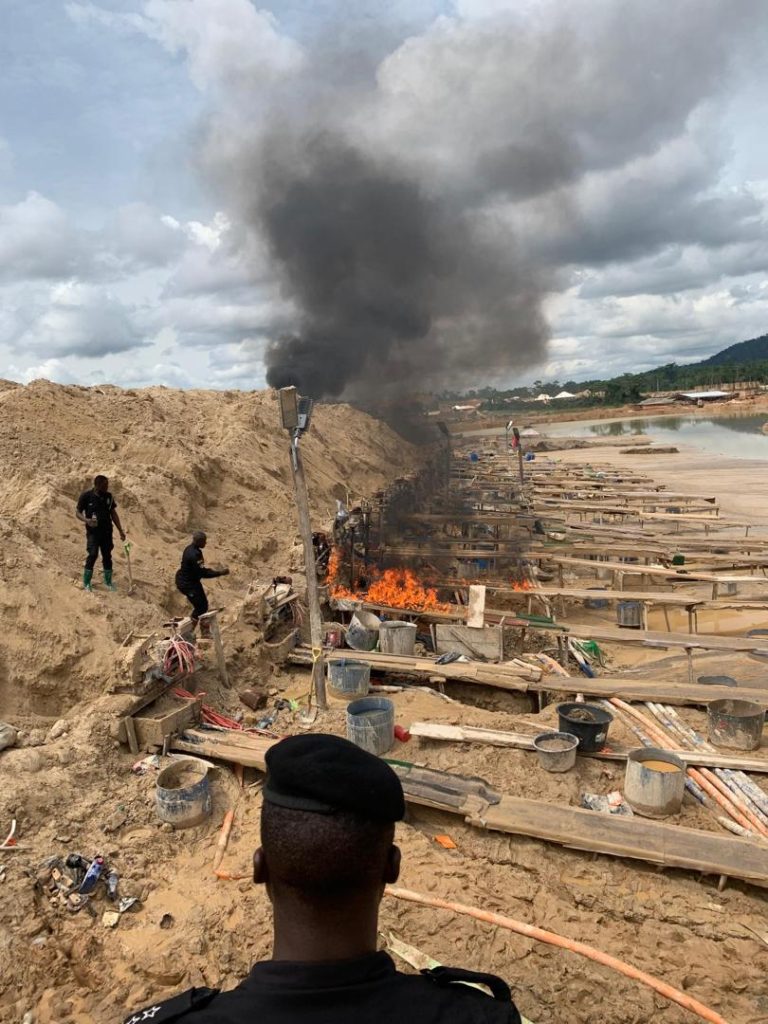 Police act against galamsey, destroy 120 changfang machines 