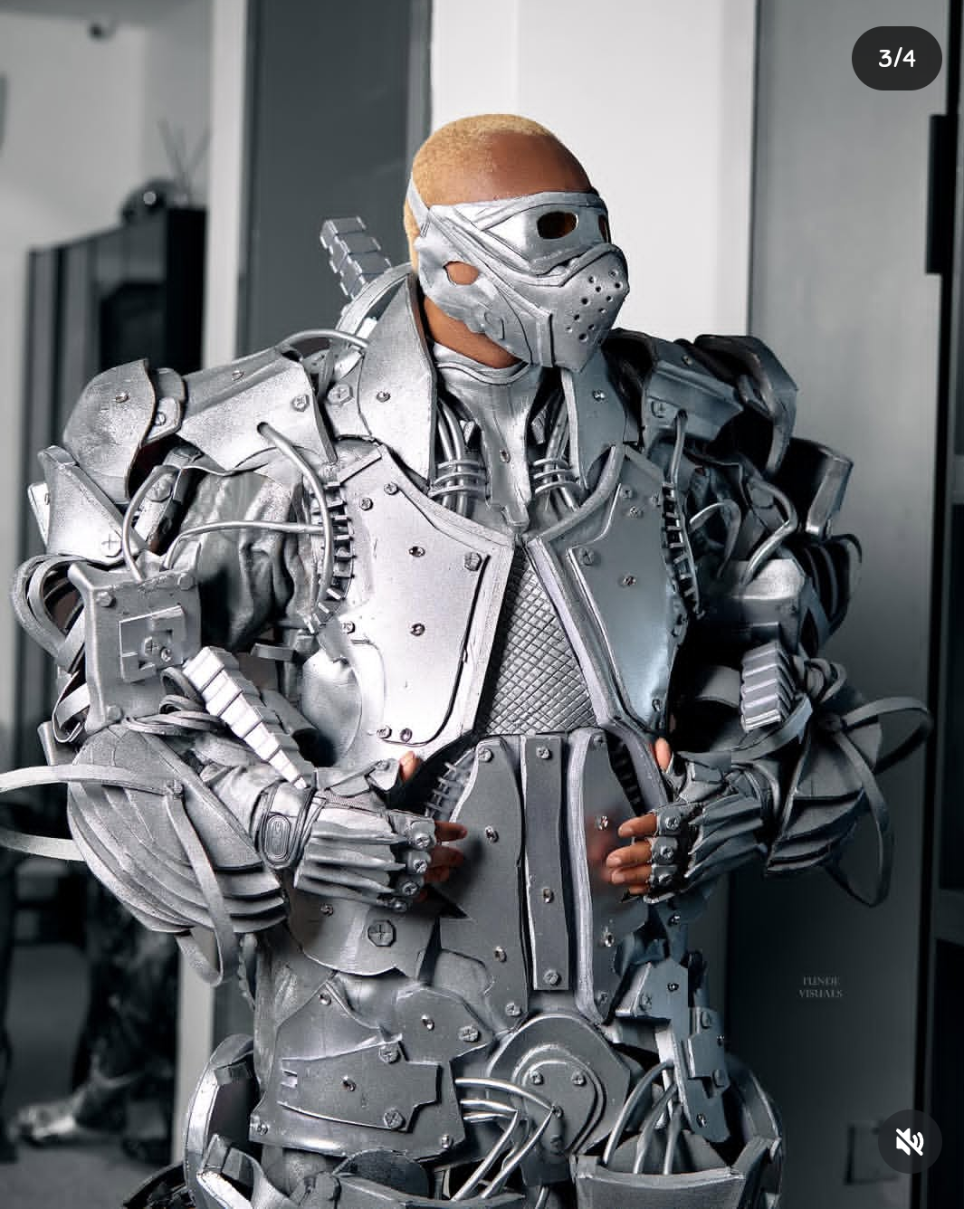 Socialite, Pretty Mike shows up to AMVCA looking like iron man ? literally