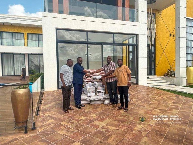 Volta Council of State member donates relief items to tidal wave victims in southern Volta